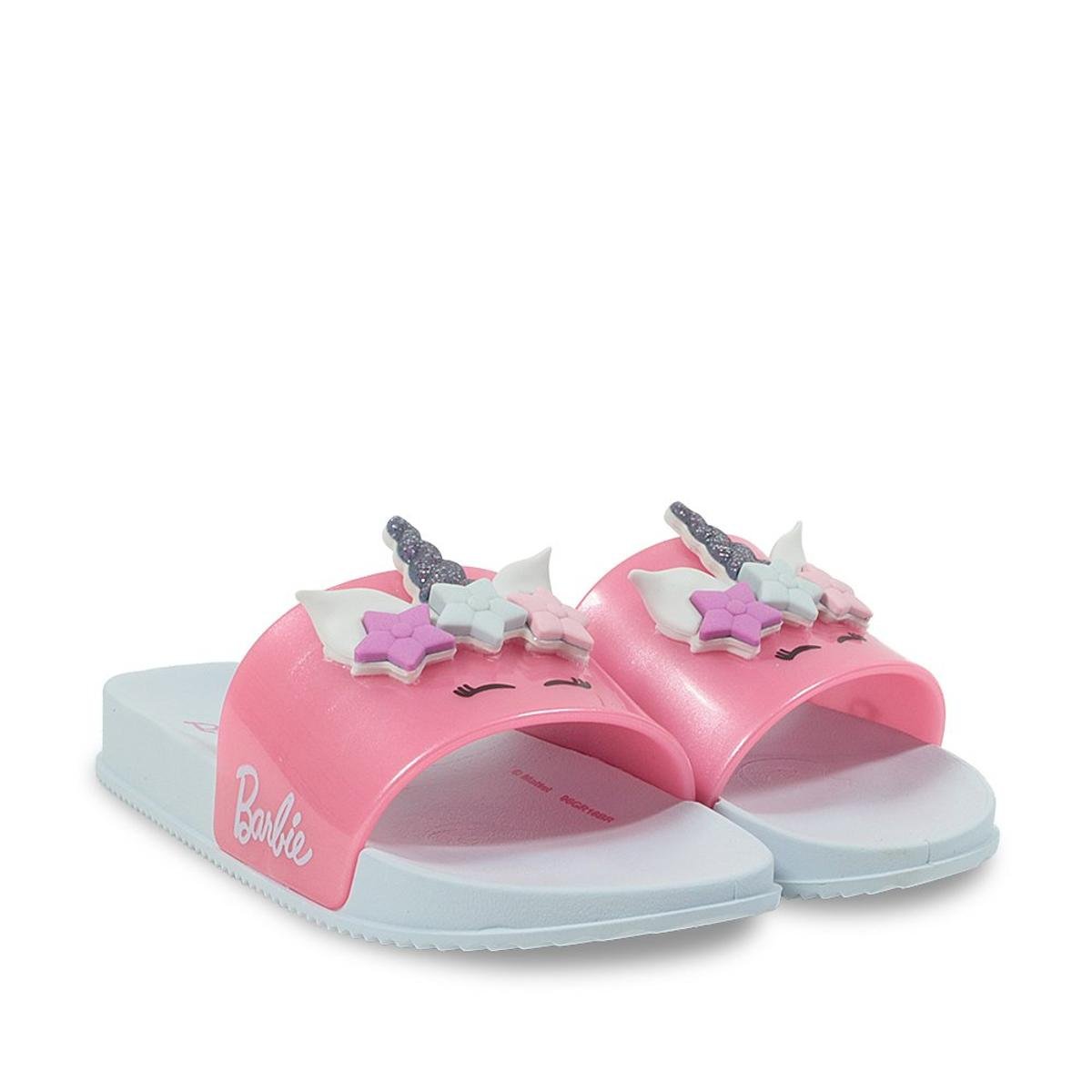 Chinelo Infantil Slide Grendene Barbie Unicórnio Feminino - Rosa | Zattini