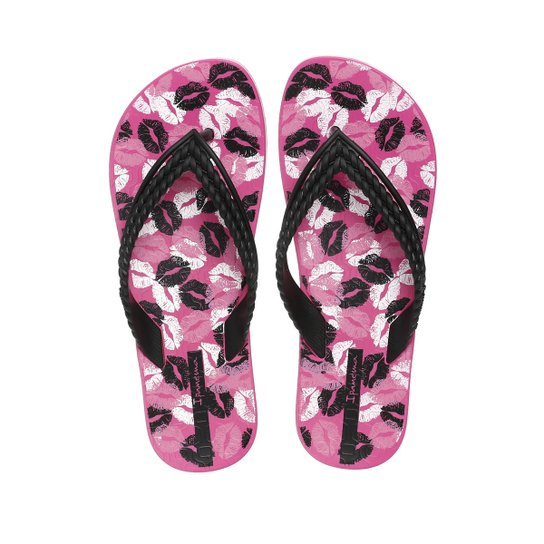 Chinelo Ipanema Love Print Feminino - Preto