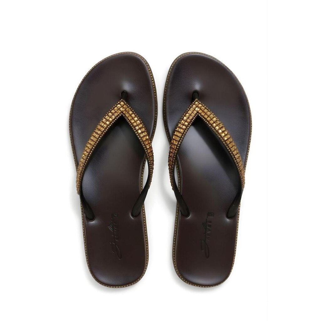 Chinelo Júlia Alves Feminino Adulto Strass Dourado Elegante Confortável