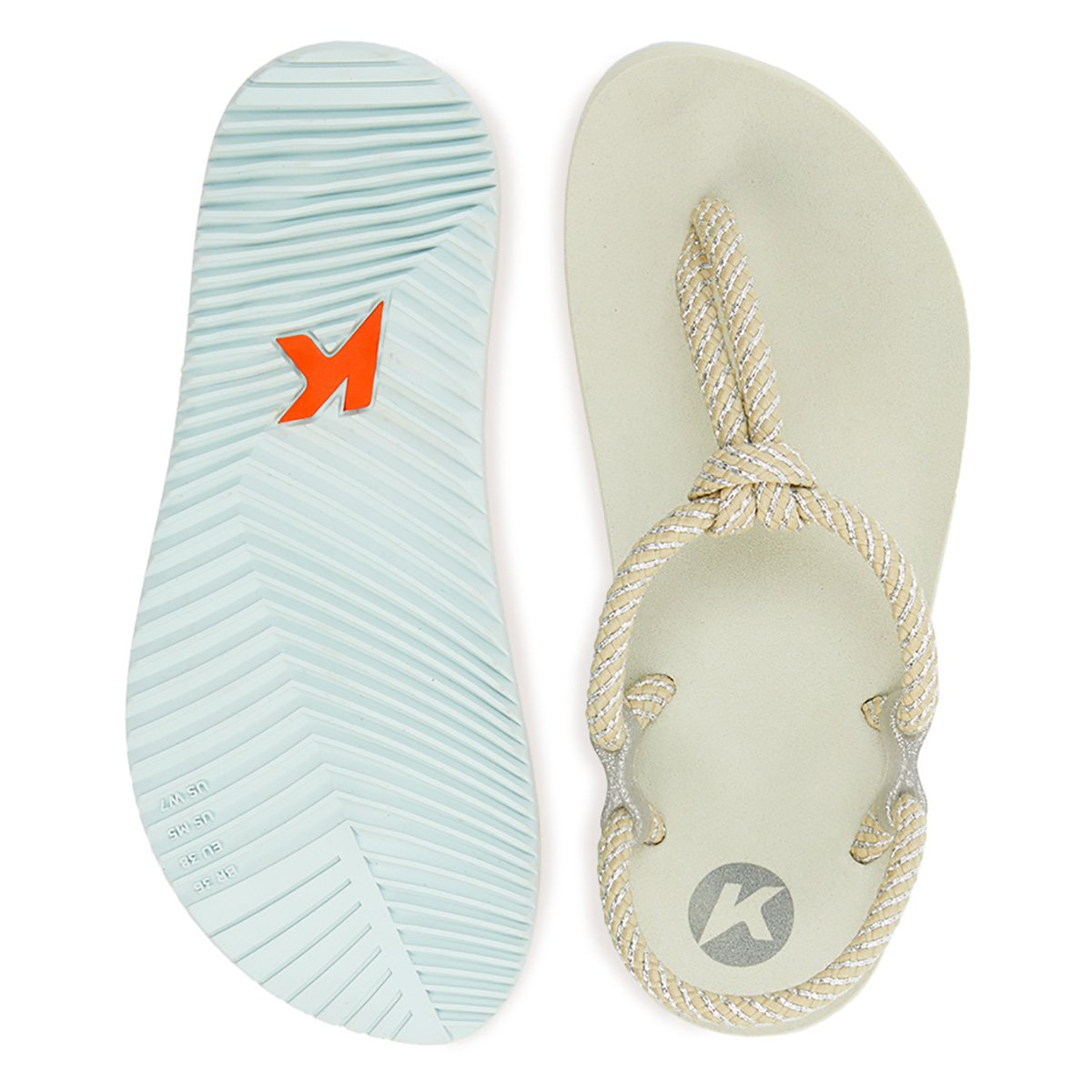 Chinelo Kenner Cord Nó Dedo Glam Feminino - Off White+Bege Menor preço em Chinelo Kenner Cord Nó Dedo Glam Feminino - Off White+Bege