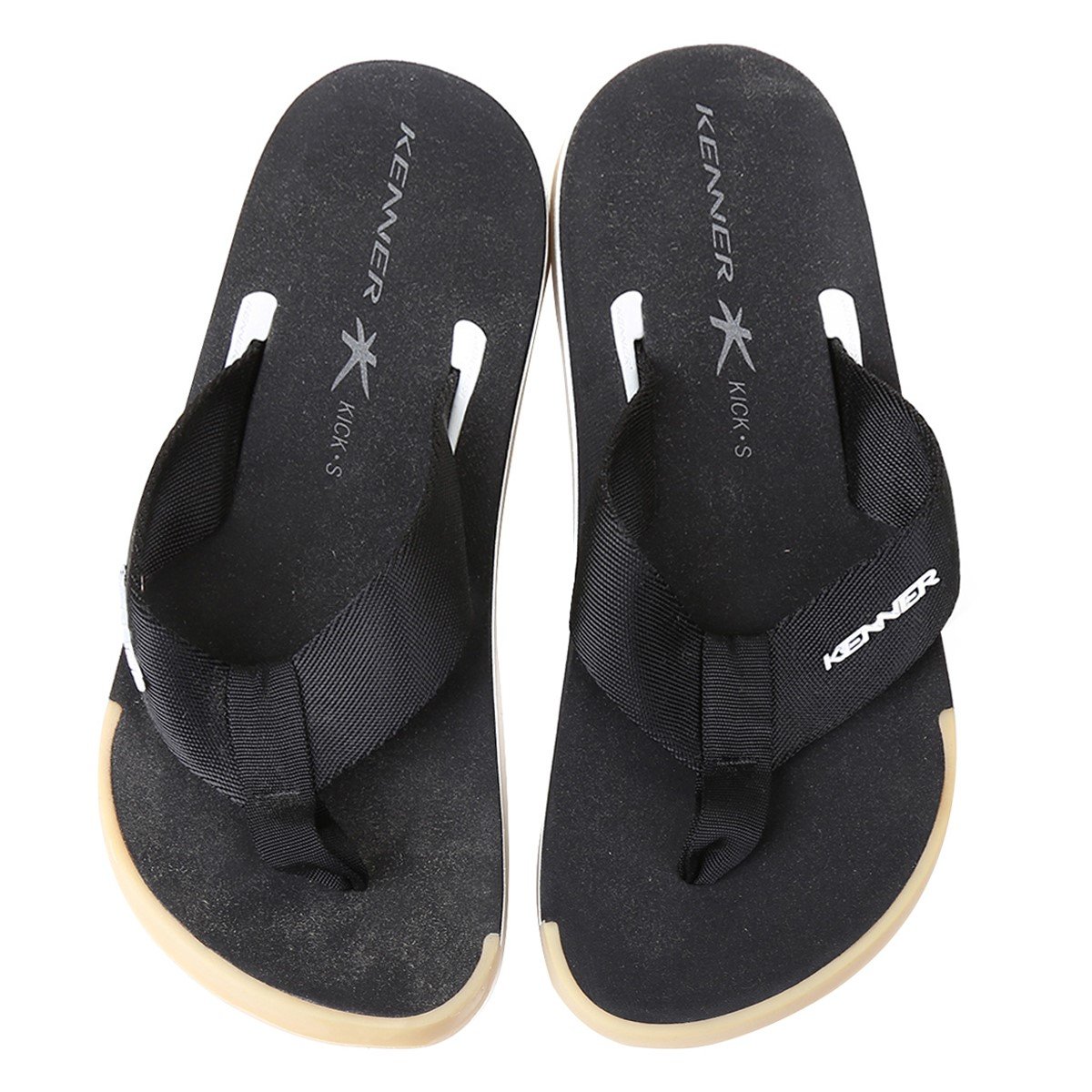Chinelo Kenner Kick.S Line Black Masculino - Preto+Bege Menor preço em Chinelo Kenner Kick.S Line Black Masculino - Preto+Bege