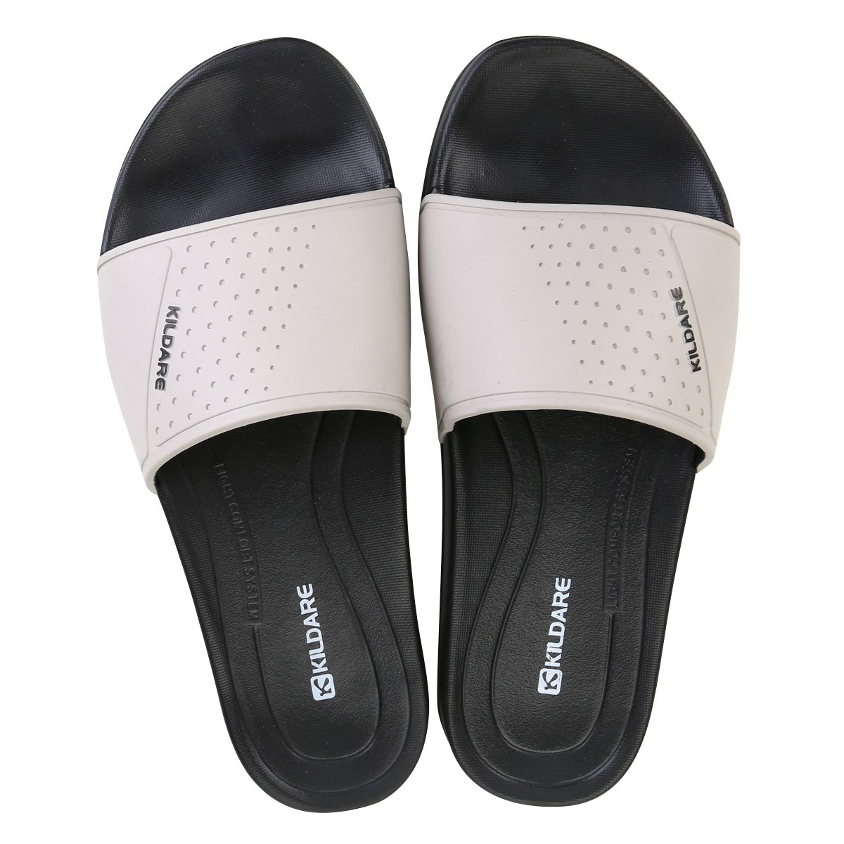 Chinelo Kildare Los Angeles Masculino - Off White+Preto Menor preço em Chinelo Kildare Los Angeles Masculino - Off White+Preto