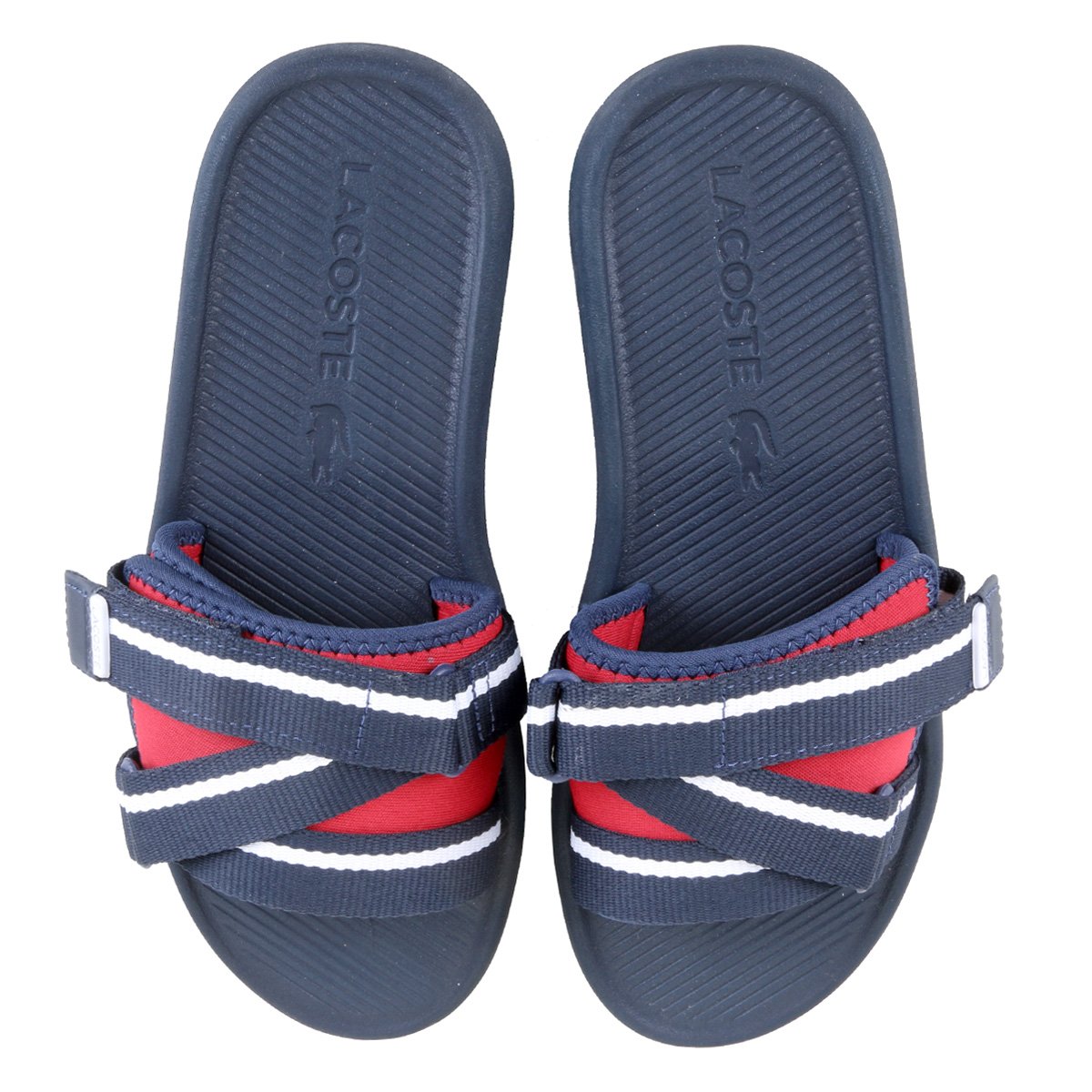 Chinelo Lacoste Slide Masculino - Marinho+Vermelho é ruim? Chinelo Lacoste Slide Masculino - Marinho+Vermelho é boa?