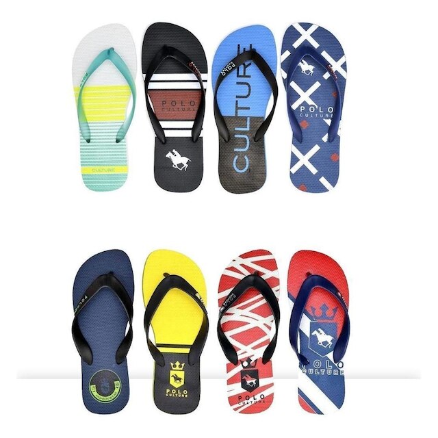 Chinelo Masculino Borracha Bico Redondo Polo Culture Kit 10