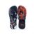 Chinelo Masculino Borracha Conforto Duas Tiras Estampado - Azul+Laranja