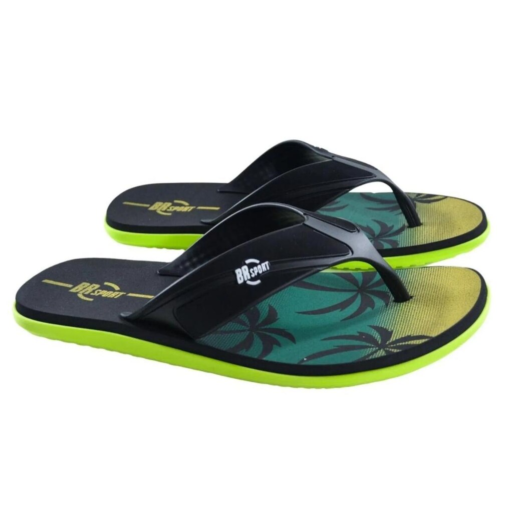 Chinelo Masculino Br Sport Estampa Tropical Preto 2260300