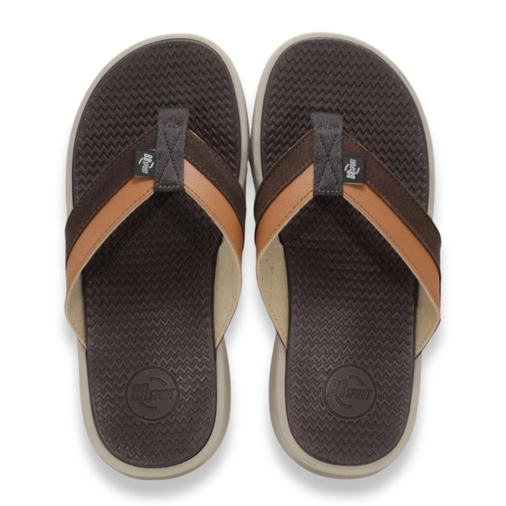 Chinelo Masculino Br Sport Leve Confortável Café Caramelo