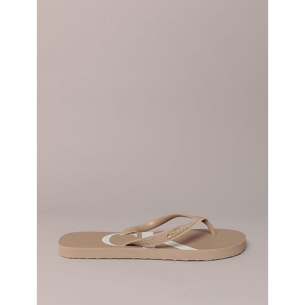Chinelo Masculino Calvin Klein Jeans Com Logo - Caqui Claro