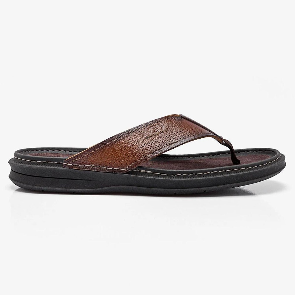 Chinelo Masculino Democrata Lazy Couro - Conhaque