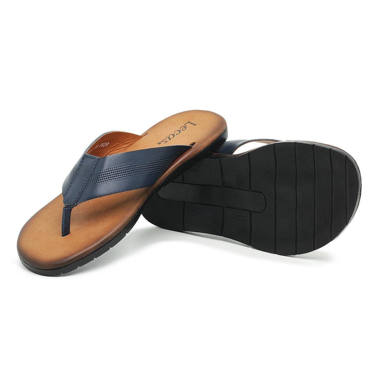 chinelo masculino em couro sandalia masculino couro tendencia griffe - Azul Menor preço em chinelo masculino em couro sandalia masculino couro tendencia griffe - Azul