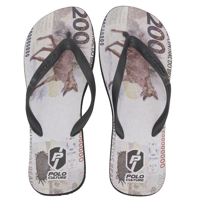 Chinelo Masculino Macio de Borracha Estampado Duas Tiras