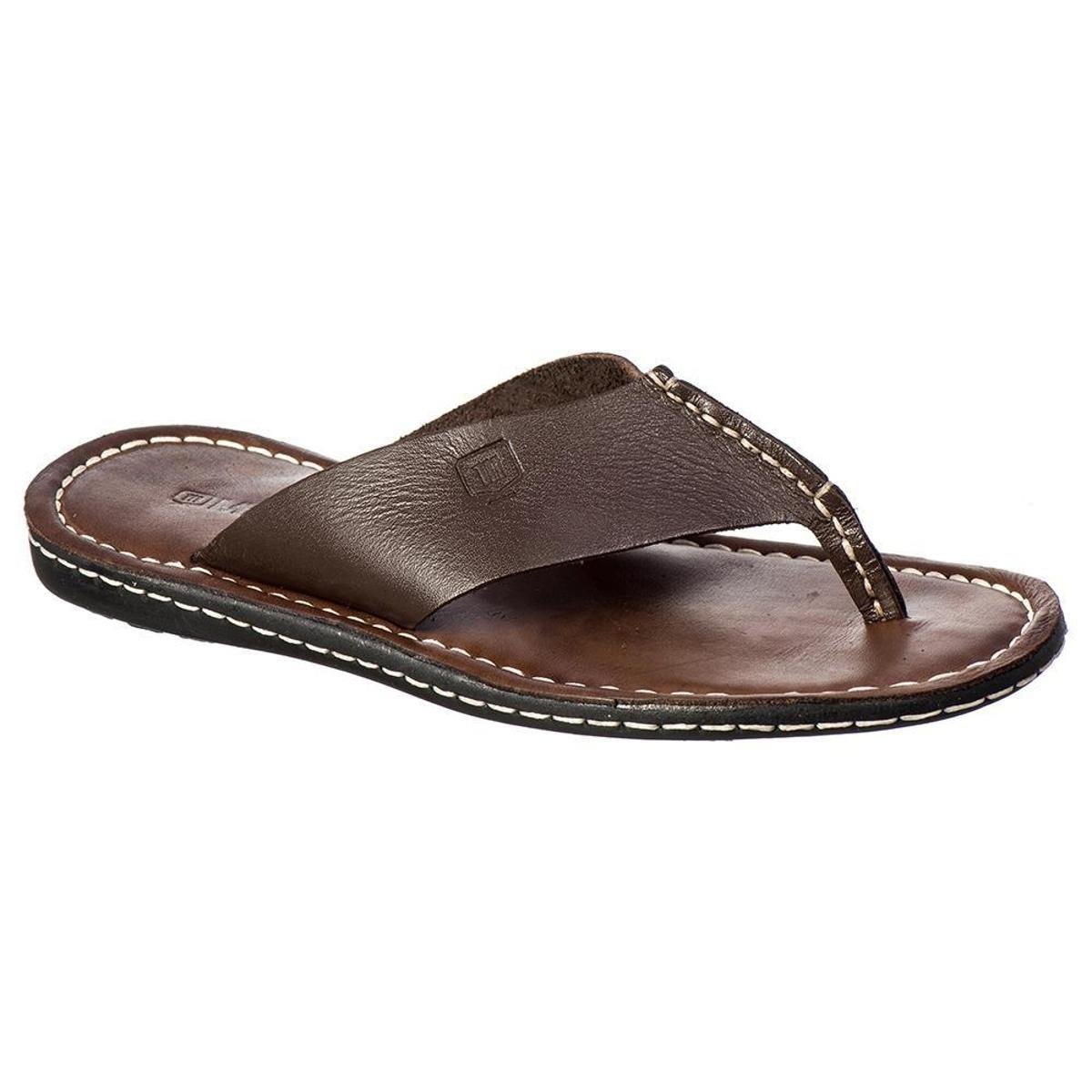 Chinelo Masculino Malbork Em Couro Café 306 Menor preço em Chinelo Masculino Malbork Em Couro Café 306