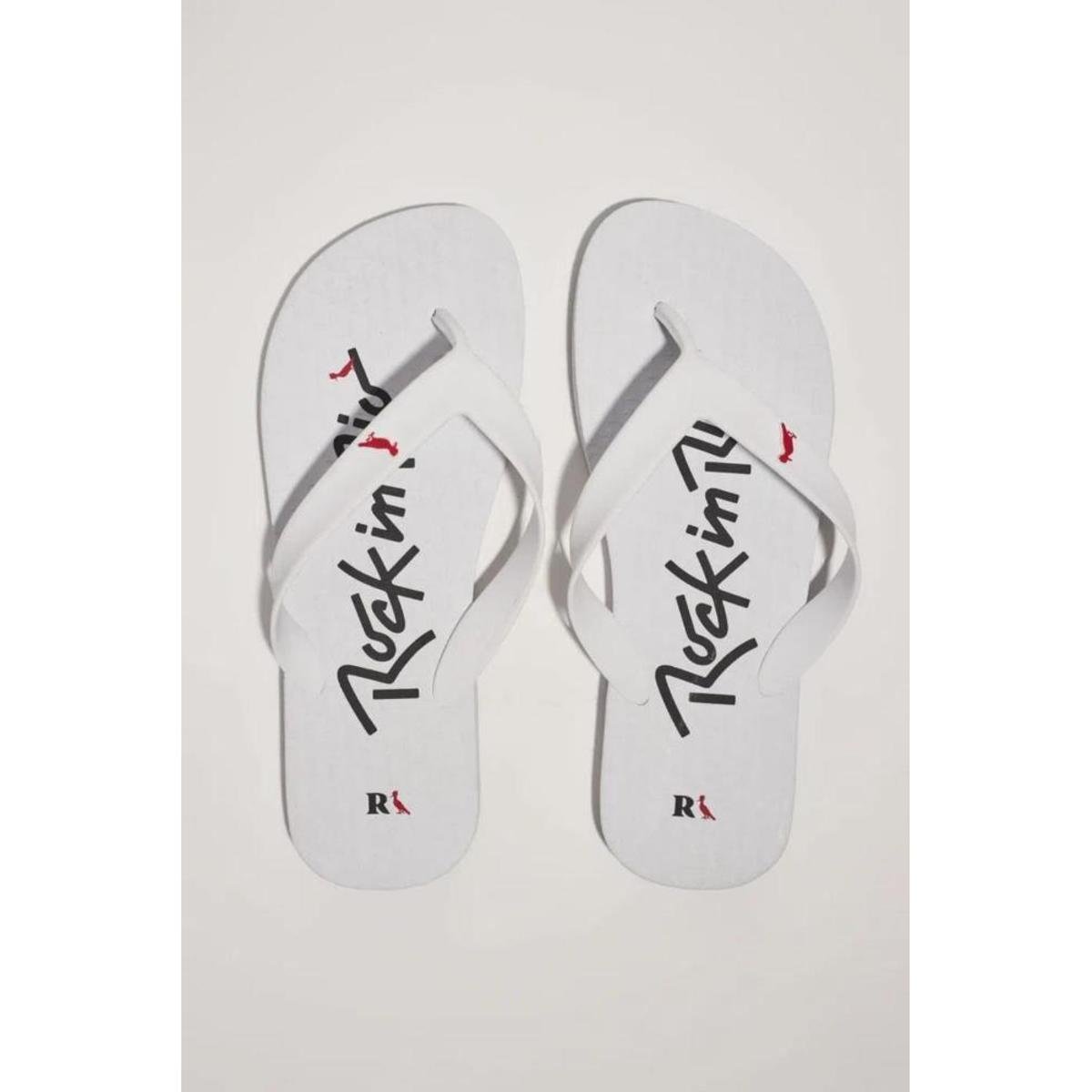 Chinelo Masculino Rock In Rio Classic Reserva - Branco Menor preço em Chinelo Masculino Rock In Rio Classic Reserva - Branco
