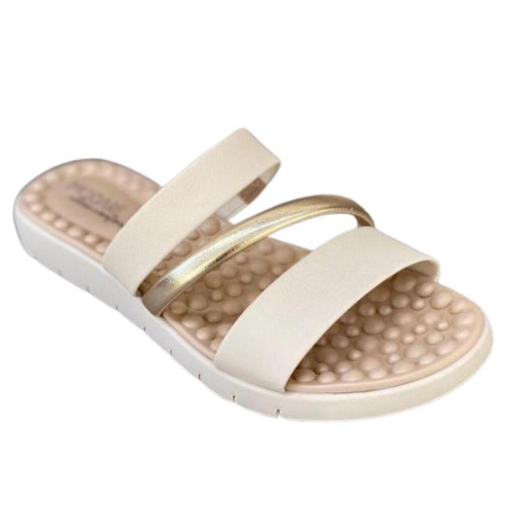 Chinelo Modare Branco Off Dourado Feminino Original 7162.332