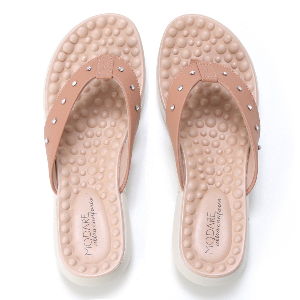 Chinelo Modare Ultra Conforto Brilho Feminina - Nude Menor preço em Chinelo Modare Ultra Conforto Brilho Feminina - Nude