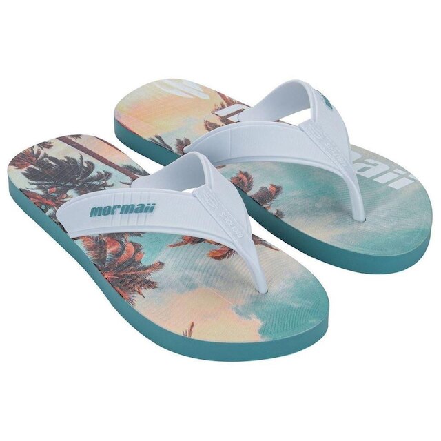 Chinelo Mormaii 10591 Graphics Tropical Dedo Pvc Macio Leve