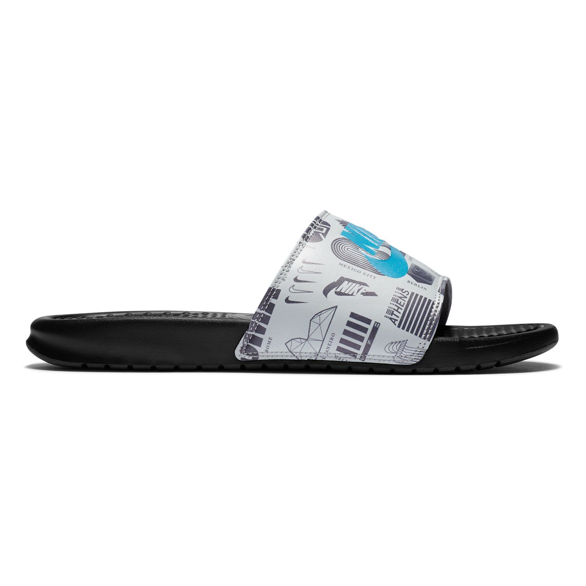 Chinelo Nike Benassi Jdi Print Masculino - Preto+Azul claro Menor preço em Chinelo Nike Benassi Jdi Print Masculino - Preto+Azul claro
