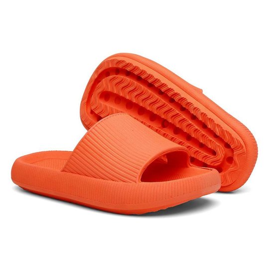 Chinelo Nuvem Ergonômico Macio Slide Flexível Confortável Moderno - Laranja