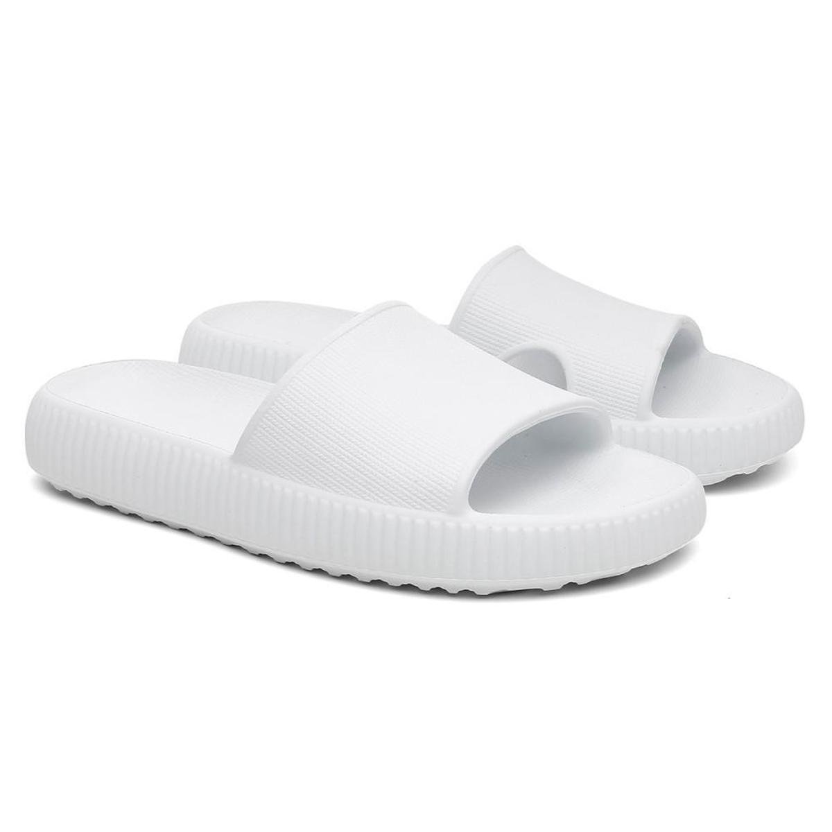 Chinelo Nuvem Slide Masculino Aberto e Robusto em Borracha Leve - Branco Menor preço em Chinelo Nuvem Slide Masculino Aberto e Robusto em Borracha Leve - Branco