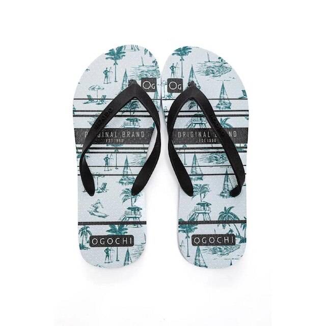 Chinelo Ogochi Florido Masculino 048500002 Azul