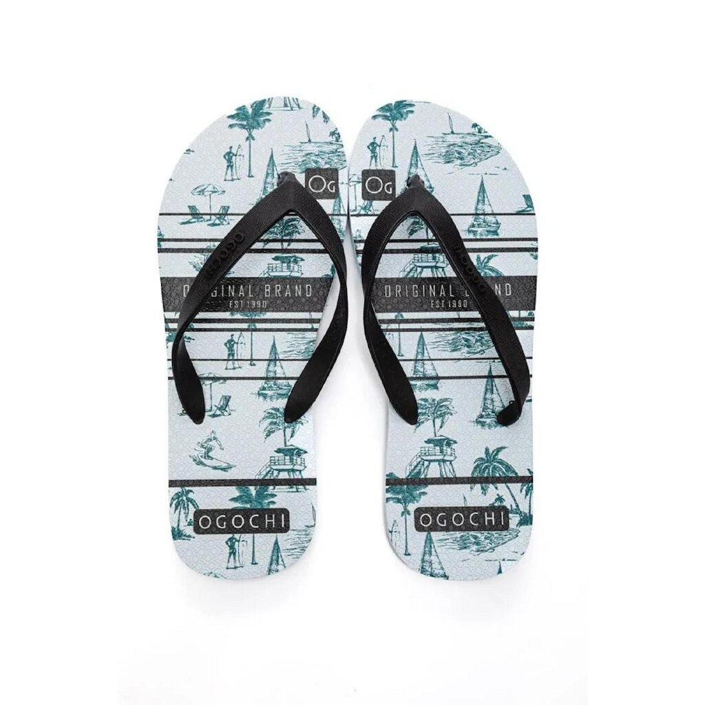 Chinelo Ogochi Florido Masculino 048500002 Azul