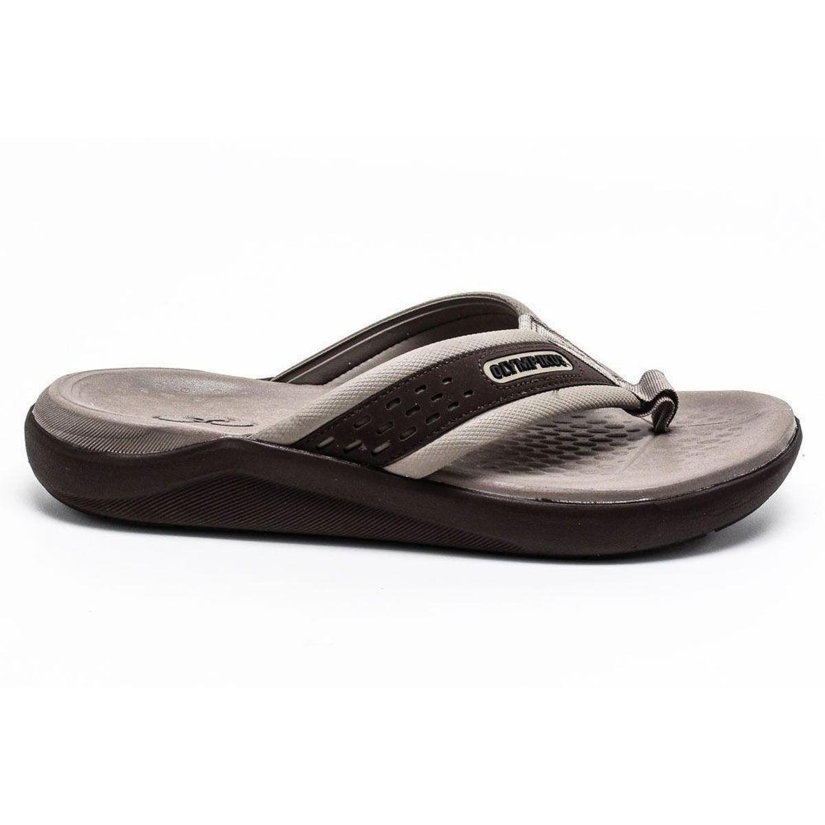 Chinelo Olympikus 921 Masculino - Marrom Escuro Menor preço em Chinelo Olympikus 921 Masculino - Marrom Escuro
