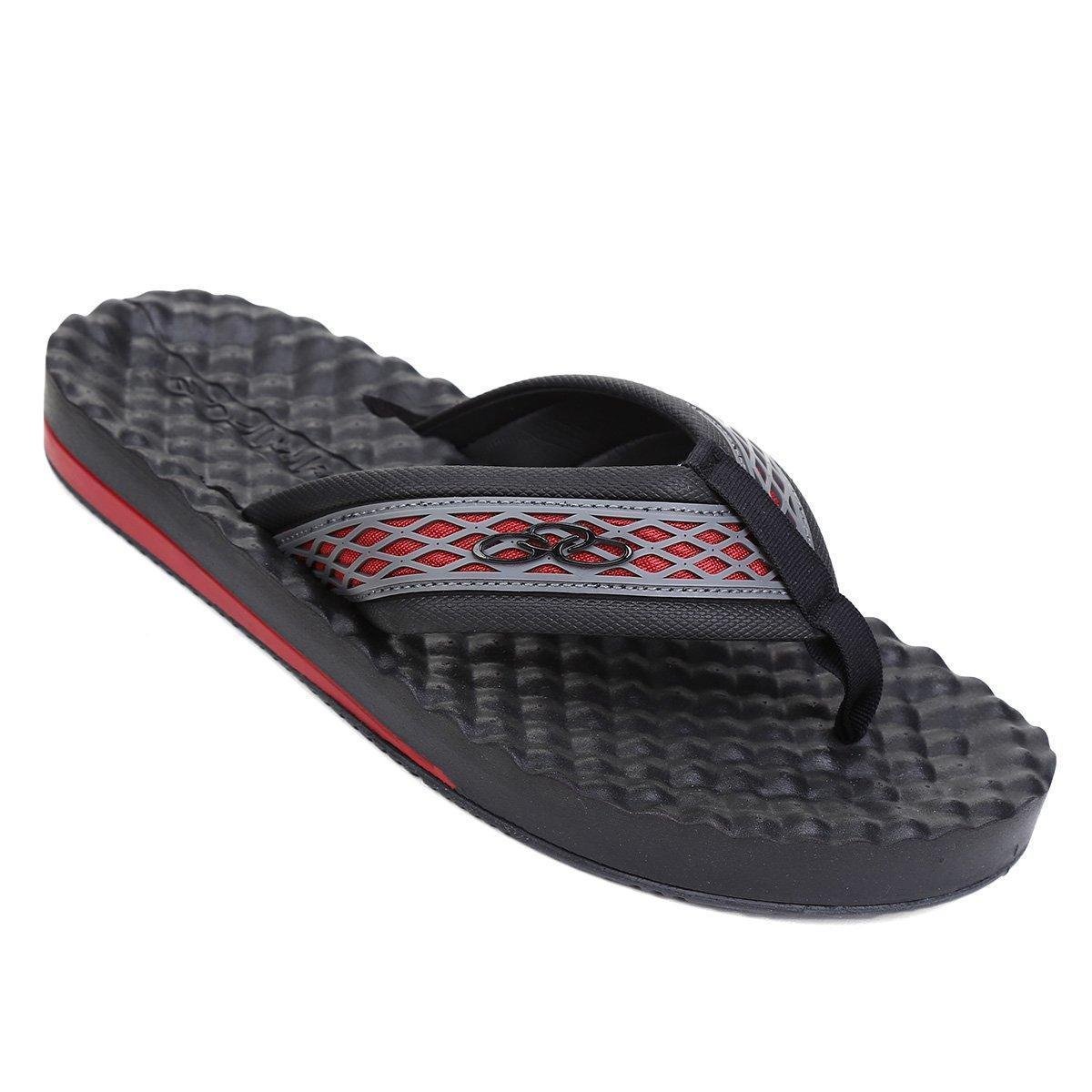 Chinelo Olympikus Nassau Masculino -47/48- Preto Vermelho - Preto Menor preço em Chinelo Olympikus Nassau Masculino -47/48- Preto Vermelho - Preto