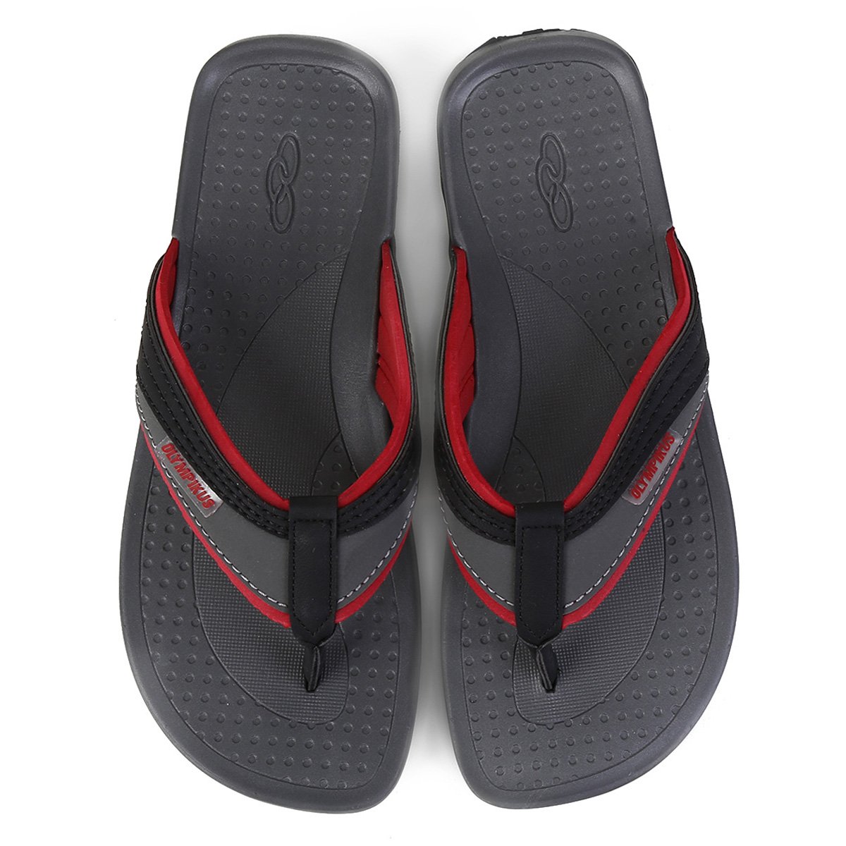 Chinelo Olympikus Panamá II Masculino - Chumbo+Vermelho Menor preço em Chinelo Olympikus Panamá II Masculino - Chumbo+Vermelho