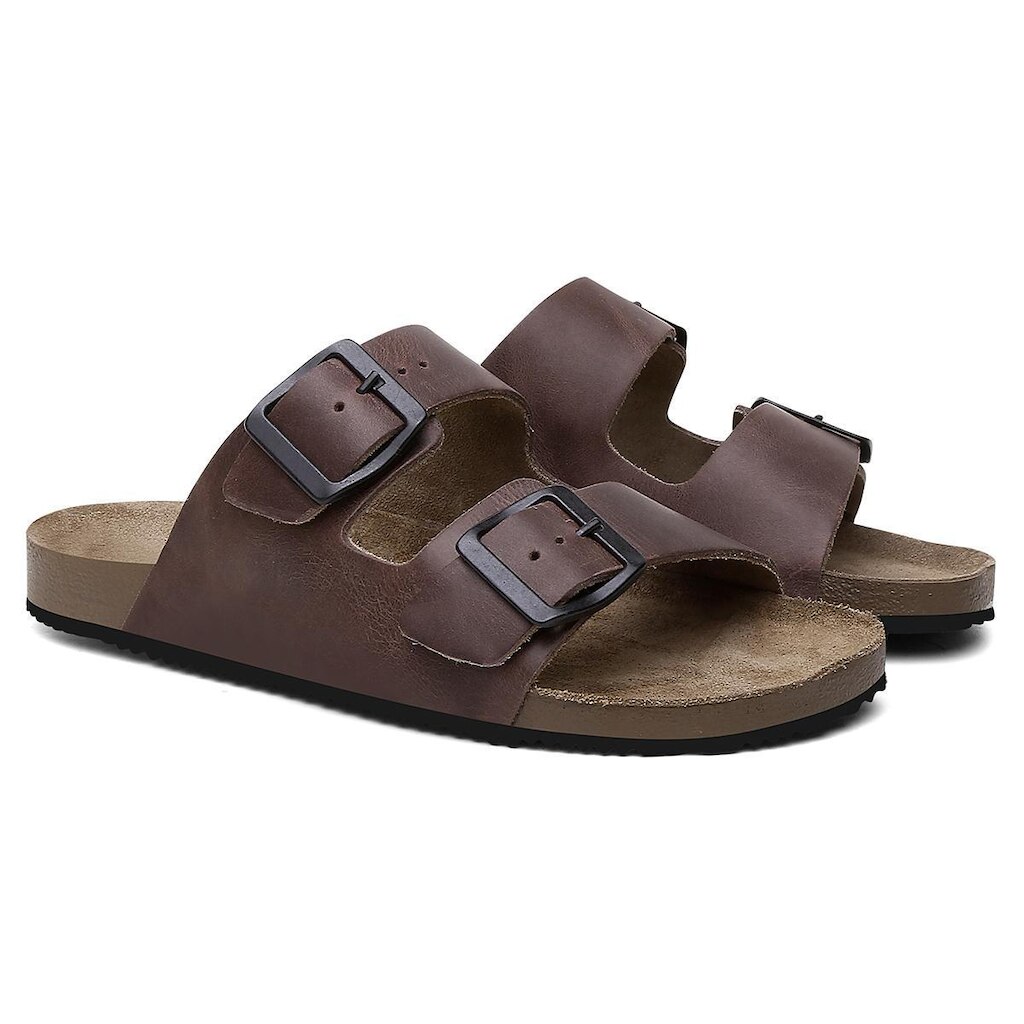 Chinelo Papete Feminino Couro Alta qualidade Confortável Casual