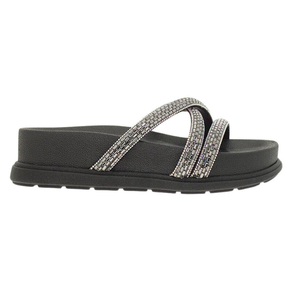 Chinelo Papete Feminino Strass Confort Beira Rio - Preto
