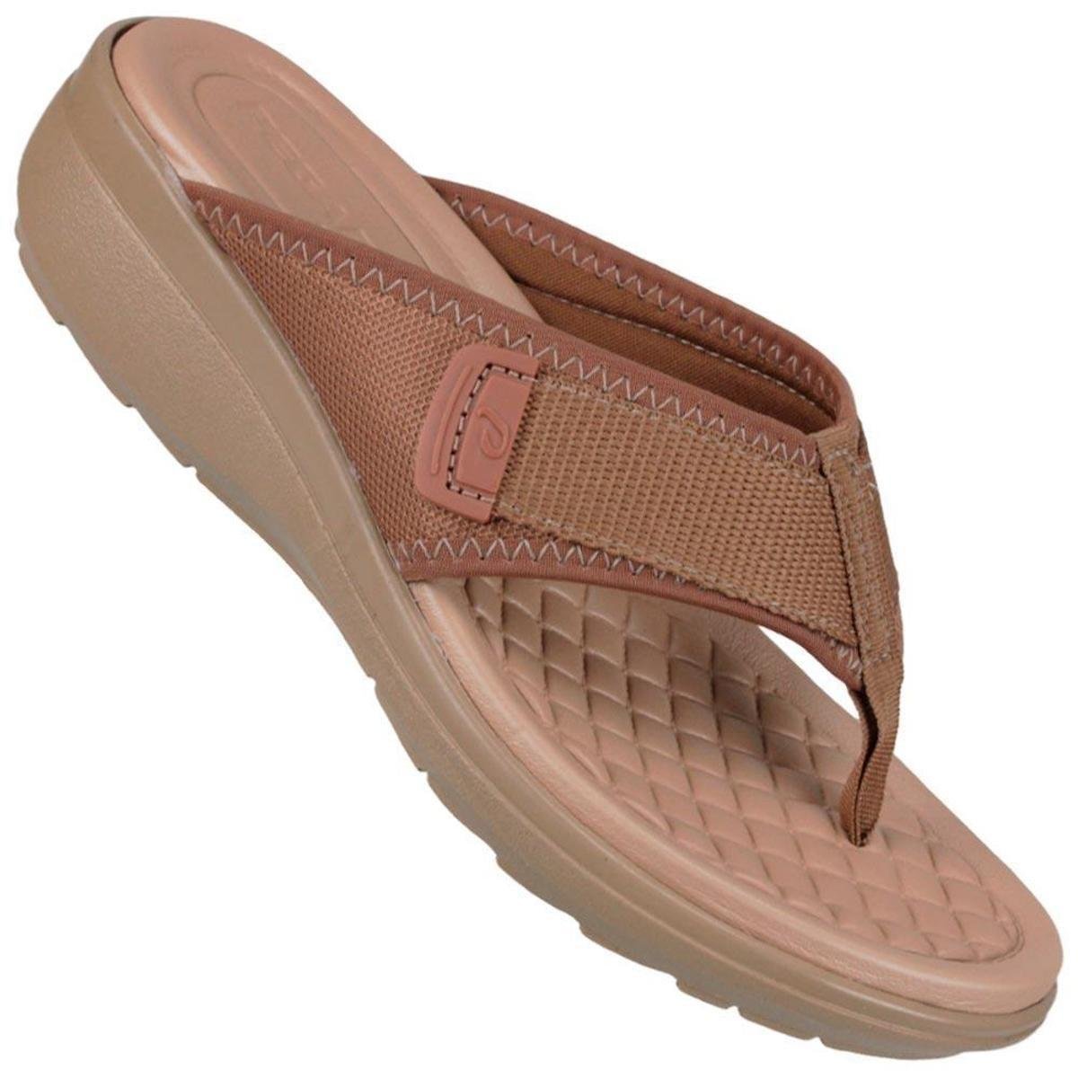 Chinelo Pegada 232751 Tecido Tiras - Bege Escuro Menor preço em Chinelo Pegada 232751 Tecido Tiras - Bege Escuro