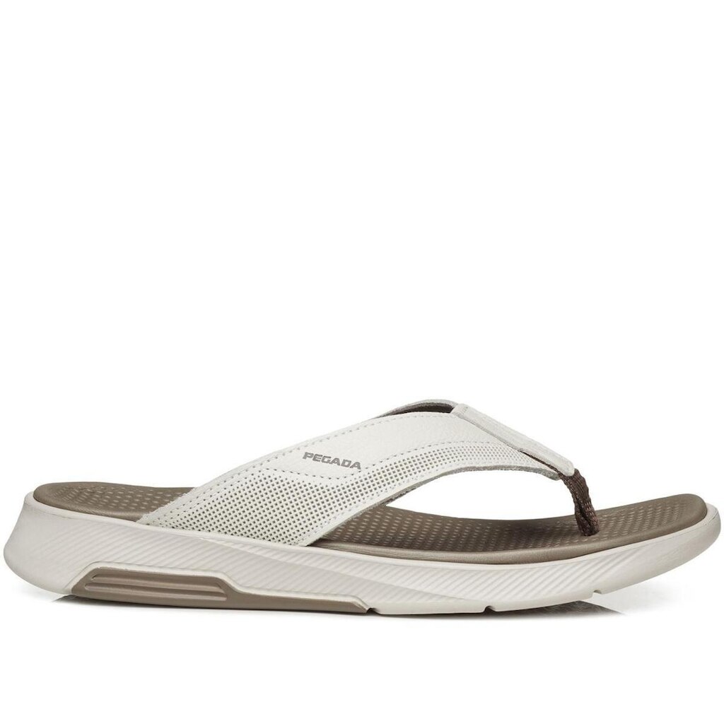 Chinelo Pegada Masculino em Couro Milk 134701-02