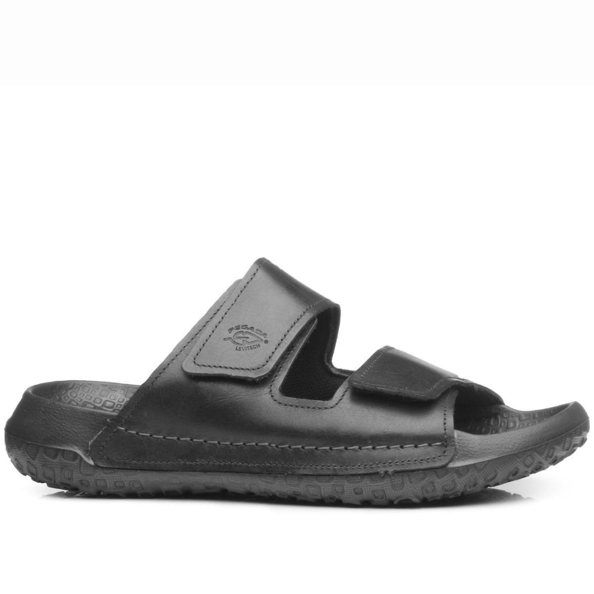 Chinelo Pegada Masculino em Couro Preto 133403-04 Menor preço em Chinelo Pegada Masculino em Couro Preto 133403-04