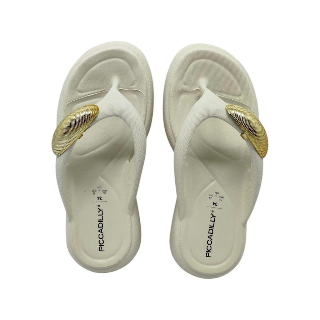 CHINELO PICCADILLY MARSHMALLOW COM ENFEITE FEMININO