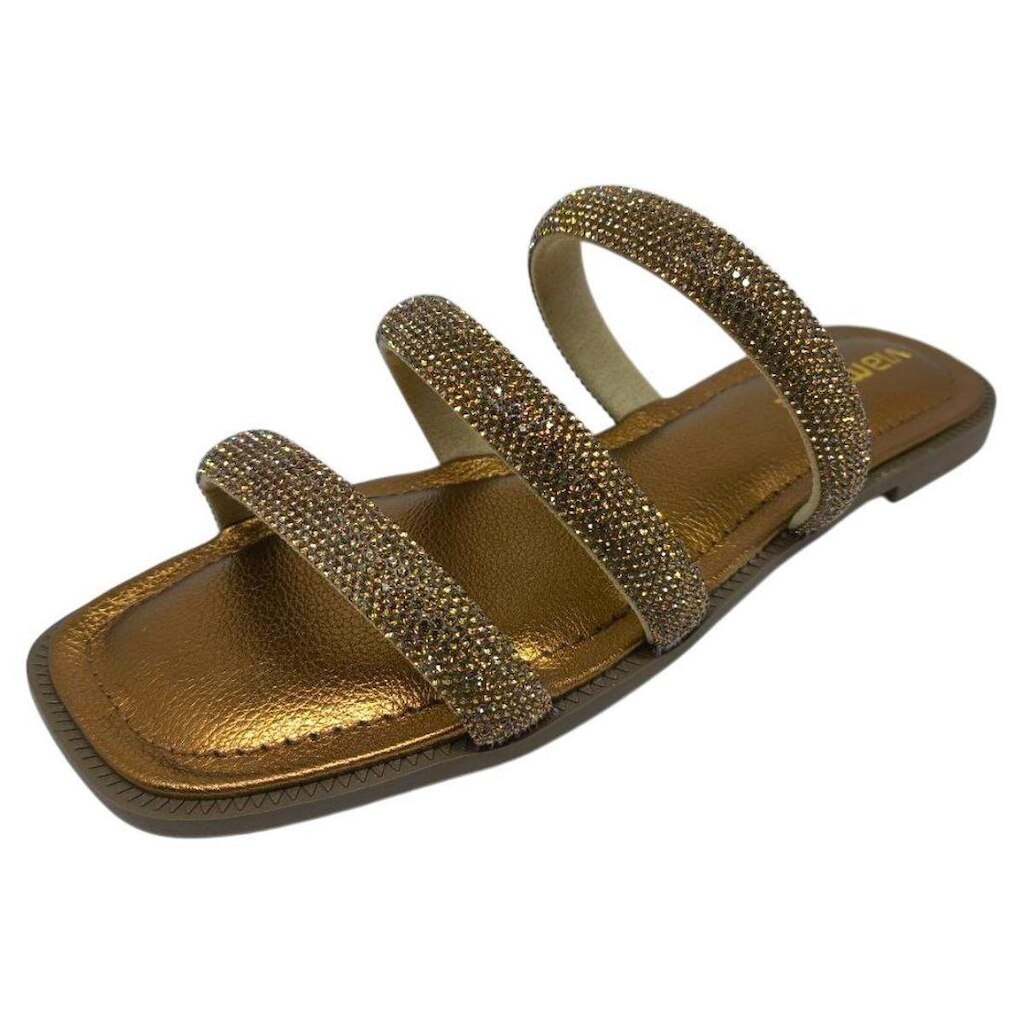 Chinelo Rasteira Feminino Conforto Tira Brilho Via Marte