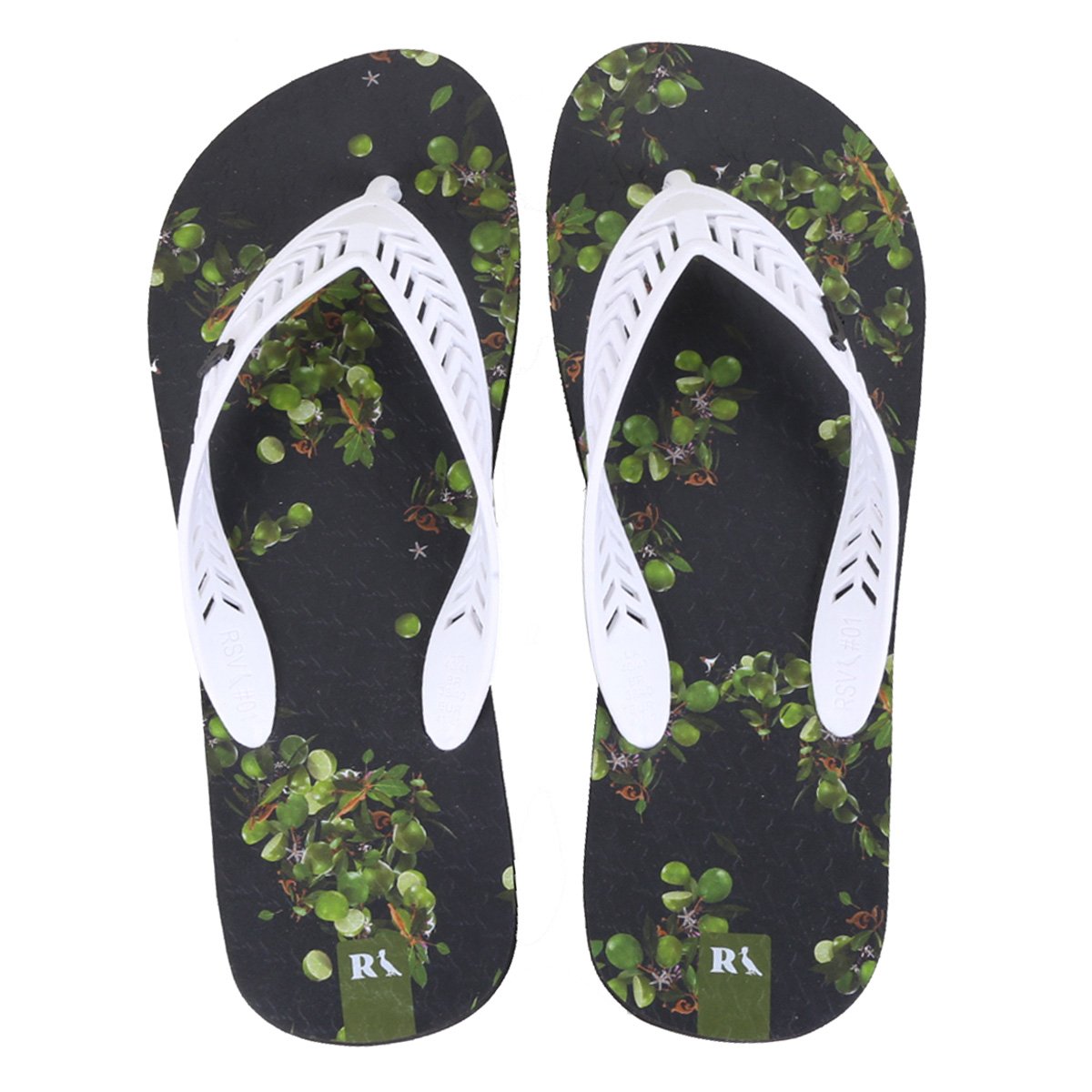 Chinelo Reserva Estampado Masculino - Preto+Branco Menor preço em Chinelo Reserva Estampado Masculino - Preto+Branco