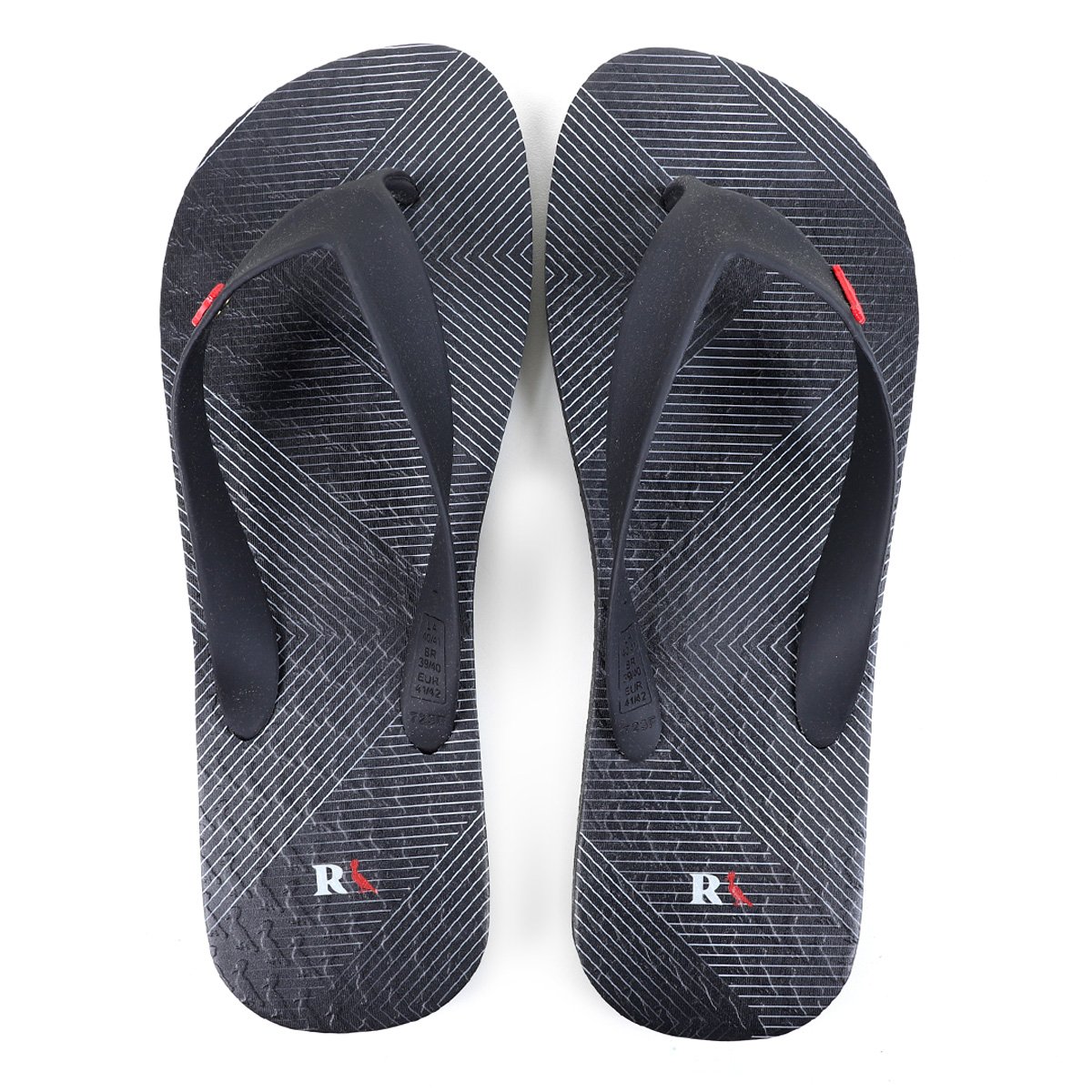 Chinelo Reserva Trancoso Listrado Zig Masculino - Preto Menor preço em Chinelo Reserva Trancoso Listrado Zig Masculino - Preto