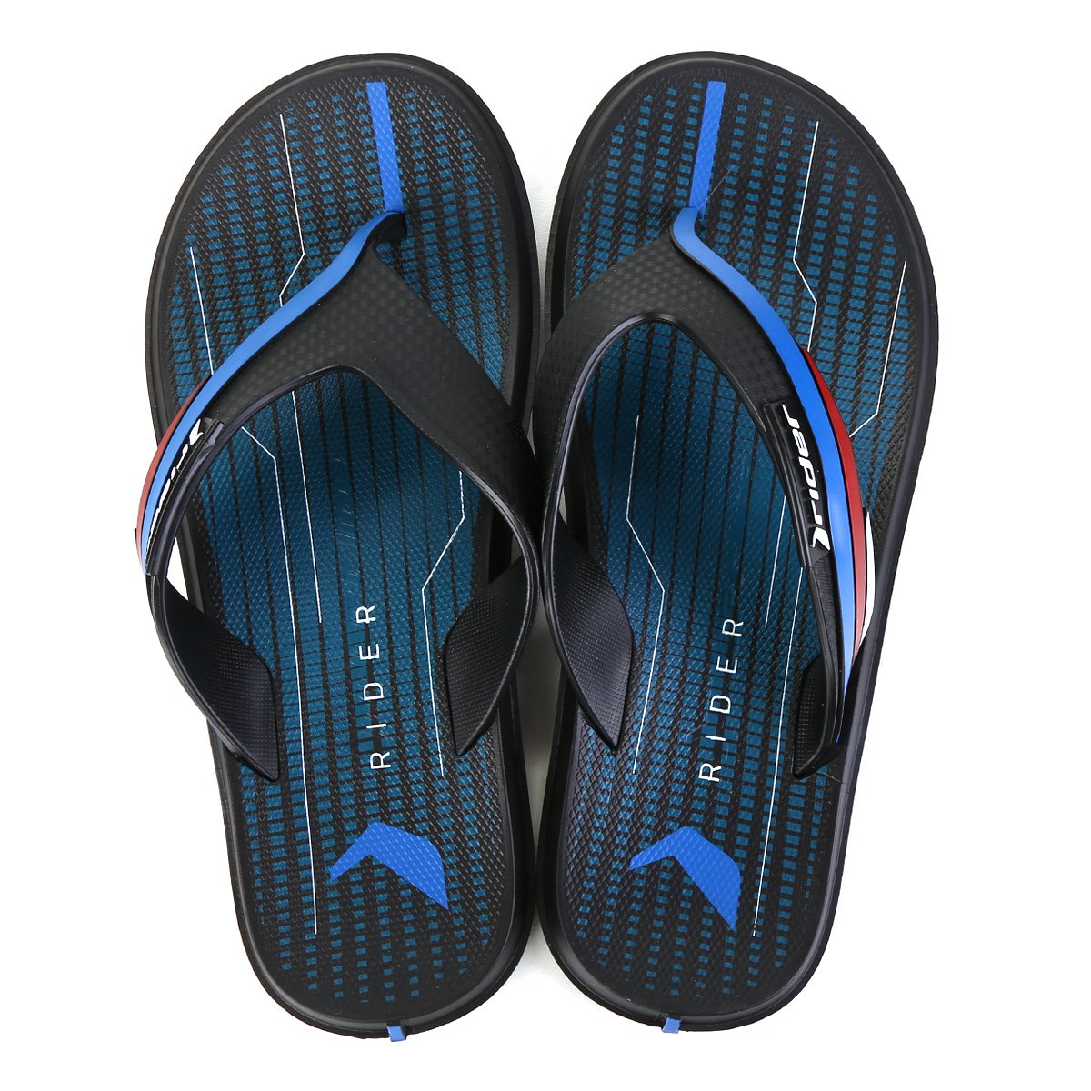 Chinelo Rider R Line II Masculino - Preto+Azul claro Menor preço em Chinelo Rider R Line II Masculino - Preto+Azul claro