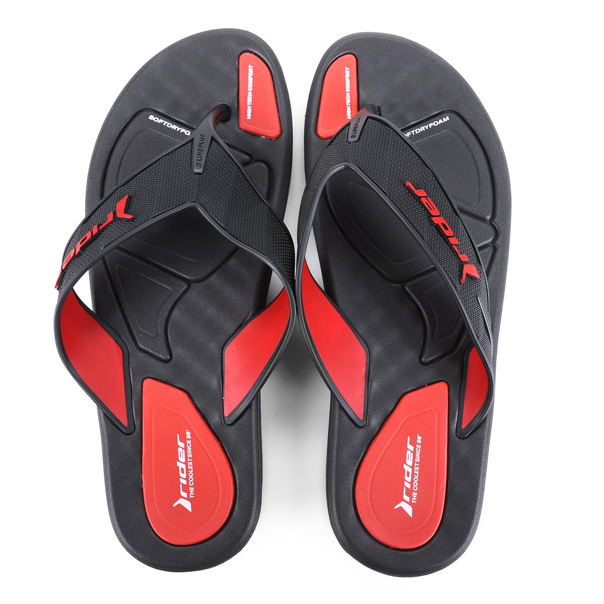 Chinelo Rider R Line Plus II - Preto+Vermelho Menor preço em Chinelo Rider R Line Plus II - Preto+Vermelho