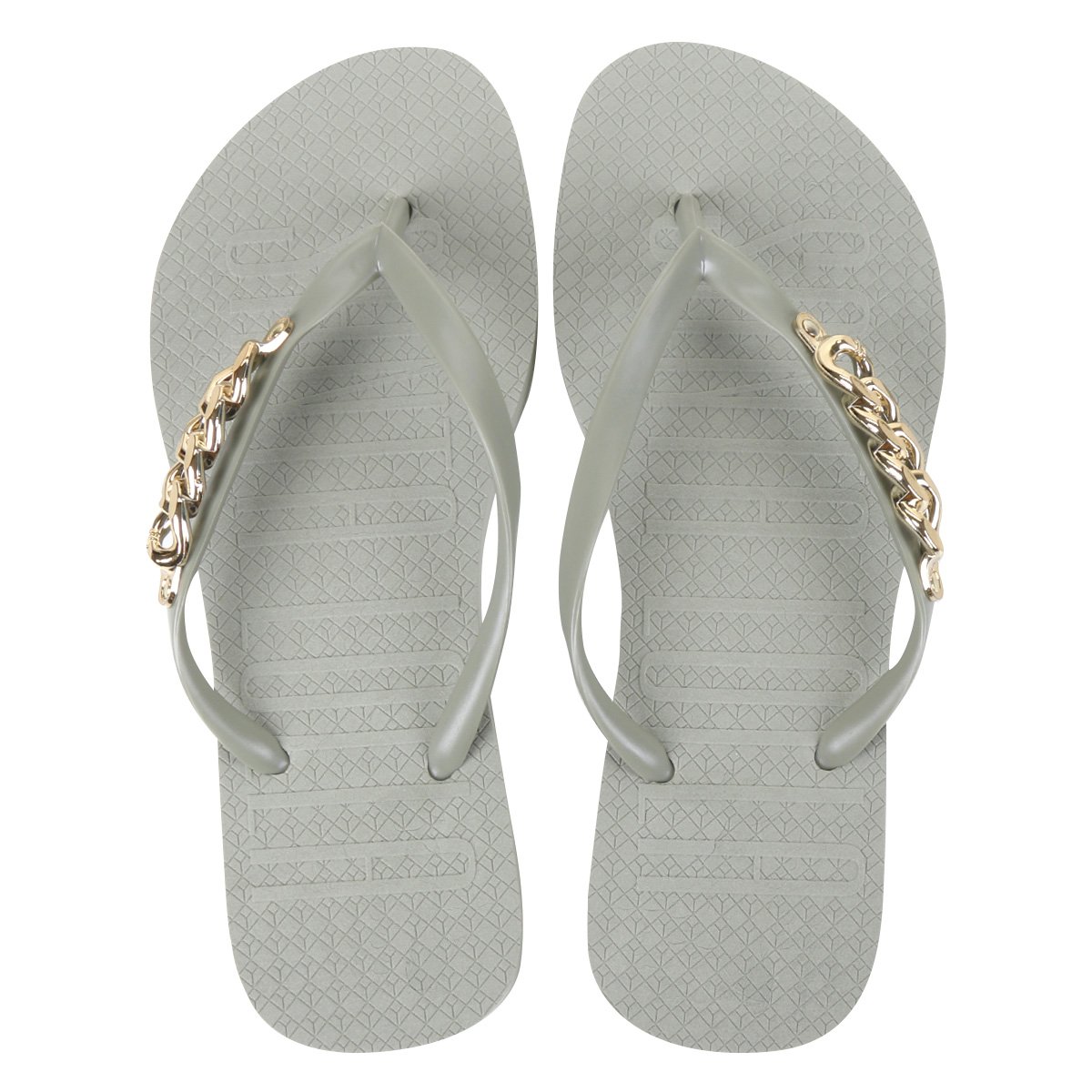 Chinelo Santa Lolla Detalhe Corrente Feminino - Cinza Menor preço em Chinelo Santa Lolla Detalhe Corrente Feminino - Cinza