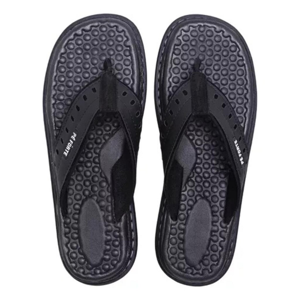 Chinelo SapatoFran Couro Anatômico Ortopédico Conforto Dia a Dia Masculino
