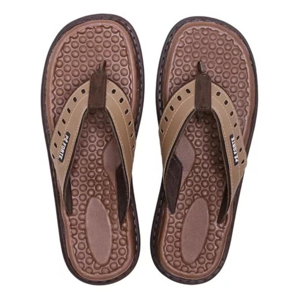 Chinelo SapatoFran Couro Anatômico Ortopédico Conforto Dia a Dia Masculino
