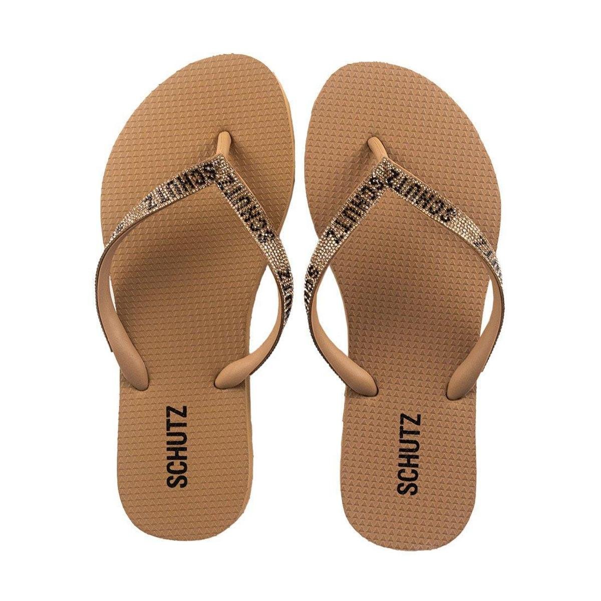 Chinelo Schutz Jellys Bico Redondo Tira Metlizada | Zattini
