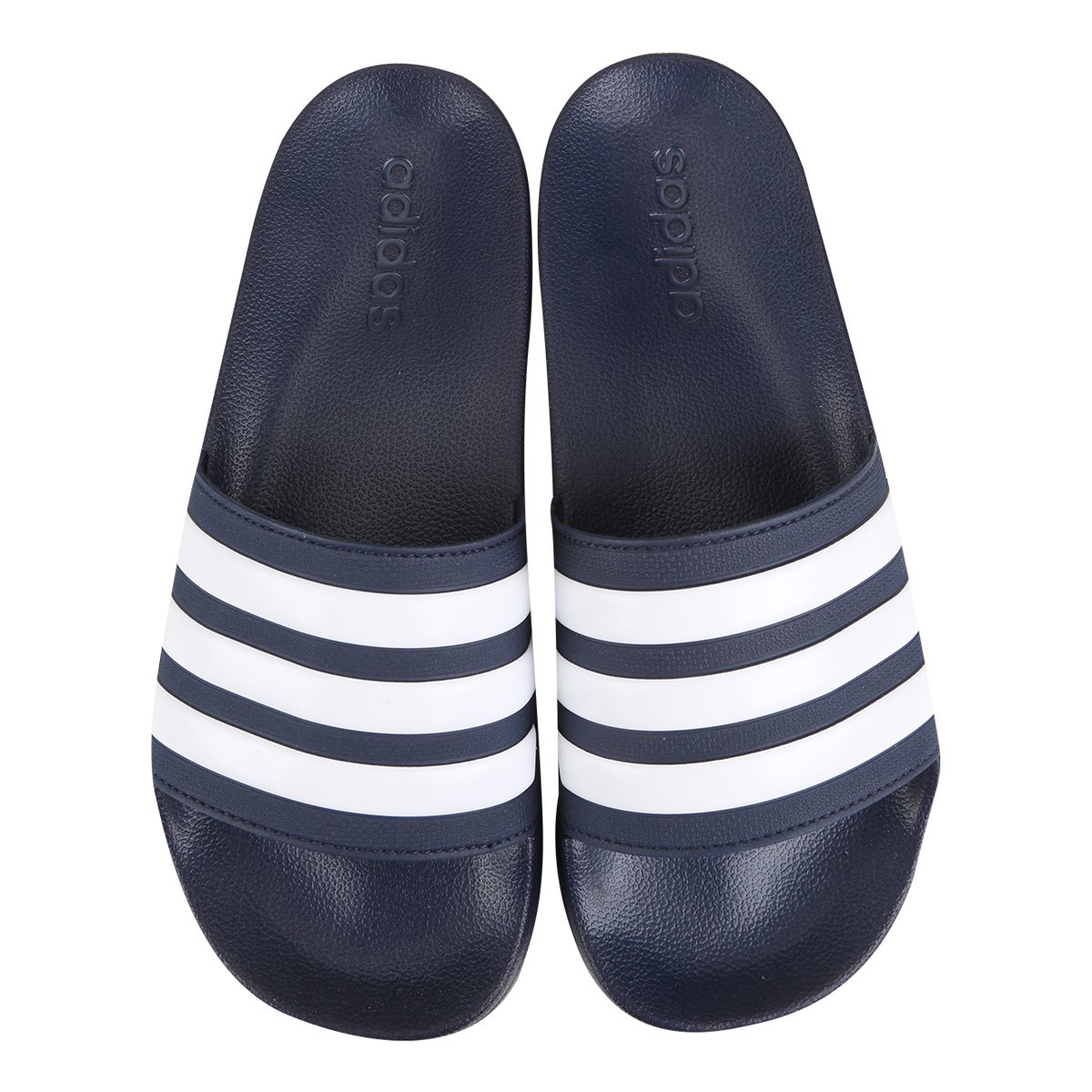 Chinelo Slide Adidas Adilette Cloudfoam Masculino - Marinho+Branco é ruim? Chinelo Slide Adidas Adilette Cloudfoam Masculino - Marinho+Branco é boa?