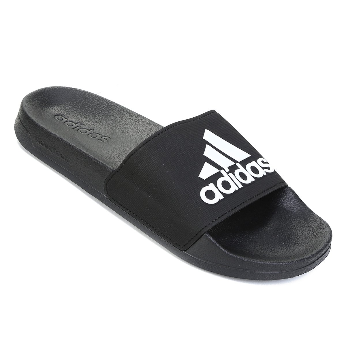 Chinelo Slide Adidas Adilette Shower Logo Masculino - Preto+Branco | Zattini