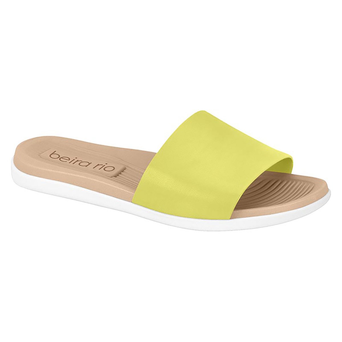 Chinelo Slide Beira Rio Feminino - Verde Limão Menor preço em Chinelo Slide Beira Rio Feminino - Verde Limão