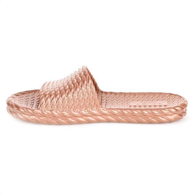 Chinelo Slide Brizza Arezzo EVA Marrocos Âmbar Metal - Feminino