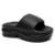 Chinelo Slide Feminino Plataforma Confortável Leve Macia Casual Elegante Estilosa Sofisticada - Preto