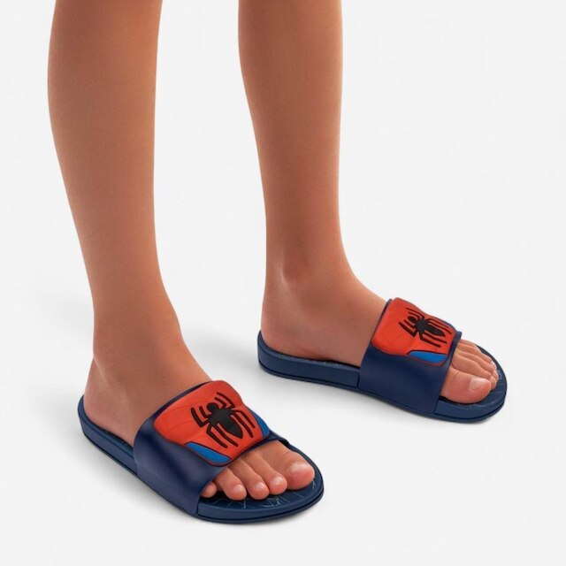 Chinelo Slide Infantil Homem Aranha View III Grendene Kids Azul