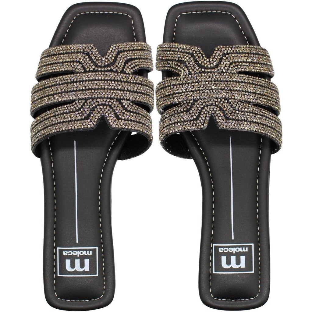 Chinelo Slide Moleca Tira Larga Strass Diamond Feminino